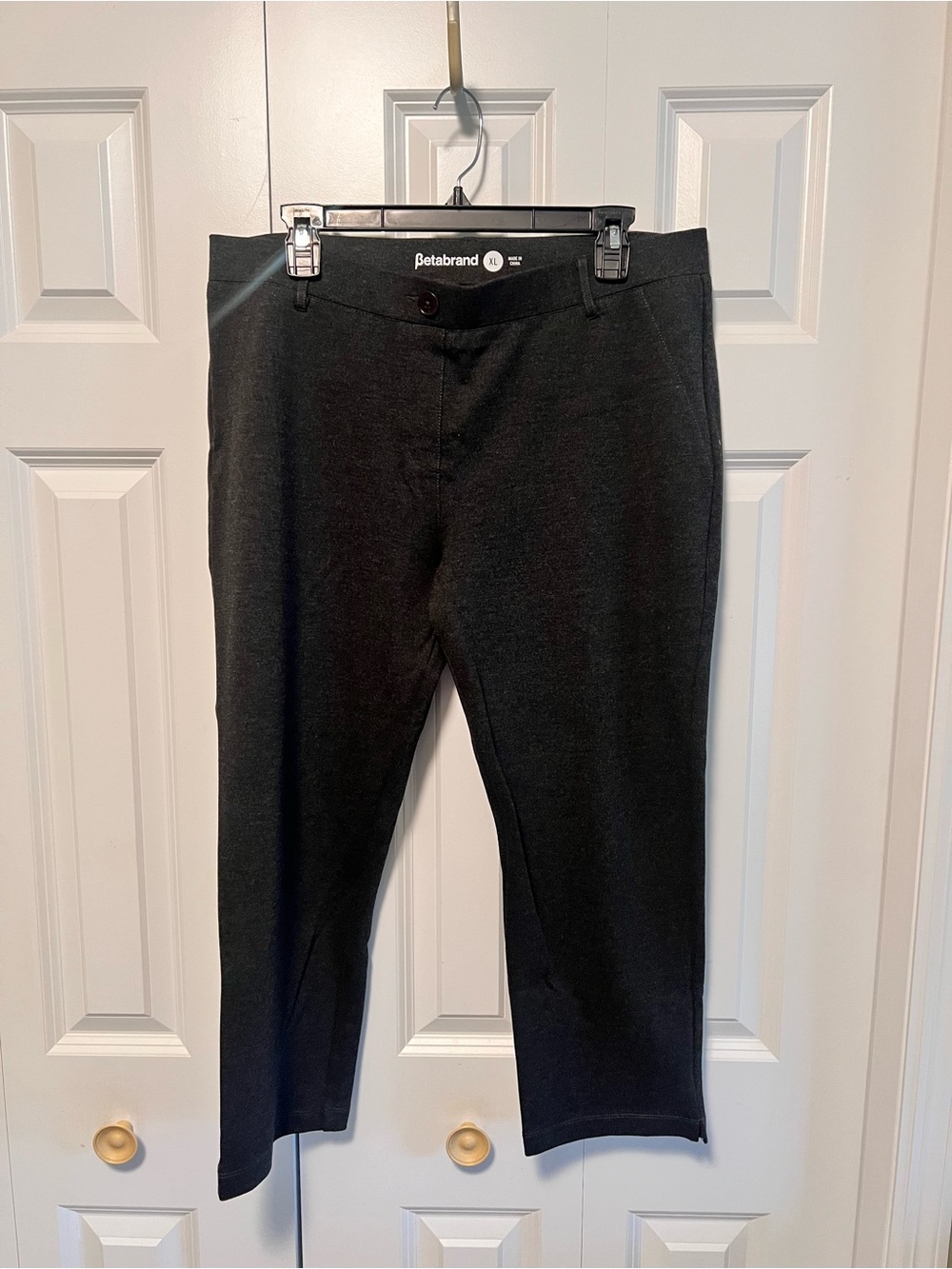 Betabrand Capris Classic Yoga Dress Pant Charcoal Size XL